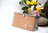 Graupappe-Tasche mit Metall-Verschluss ca. 19,0x6,5x10,0cm | Blumenranken | cappuchino beige | Art. Nr. 97040702